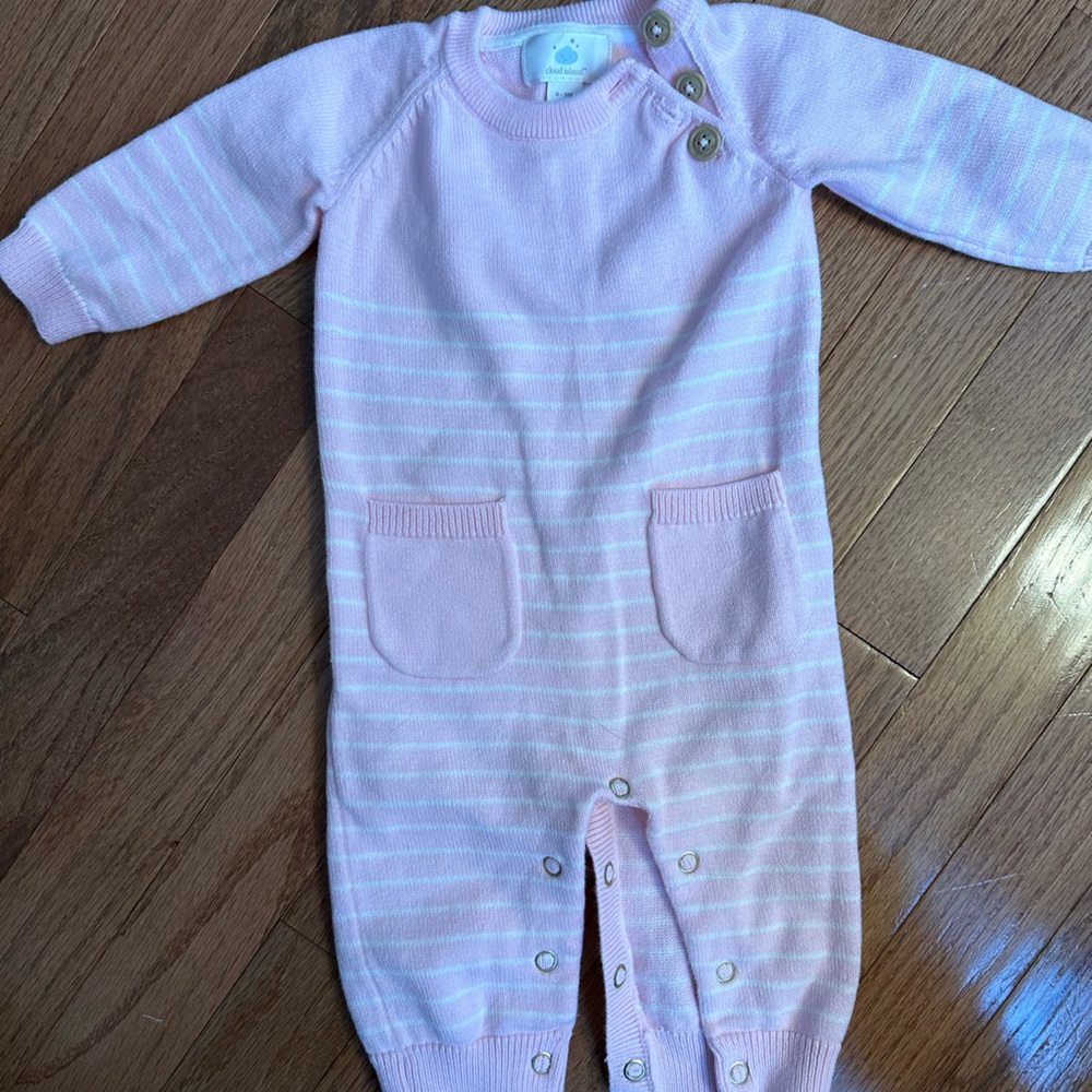 Pink sweater romper